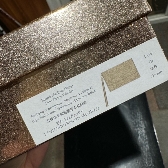 Kate Spade ♠️ Gold Glimmer Medium Flap Wallet/Wristlet - Picture 5 of 6